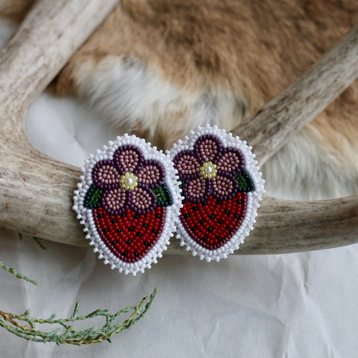 Keegan W. Blooming Strawberry Beaded Earrings
