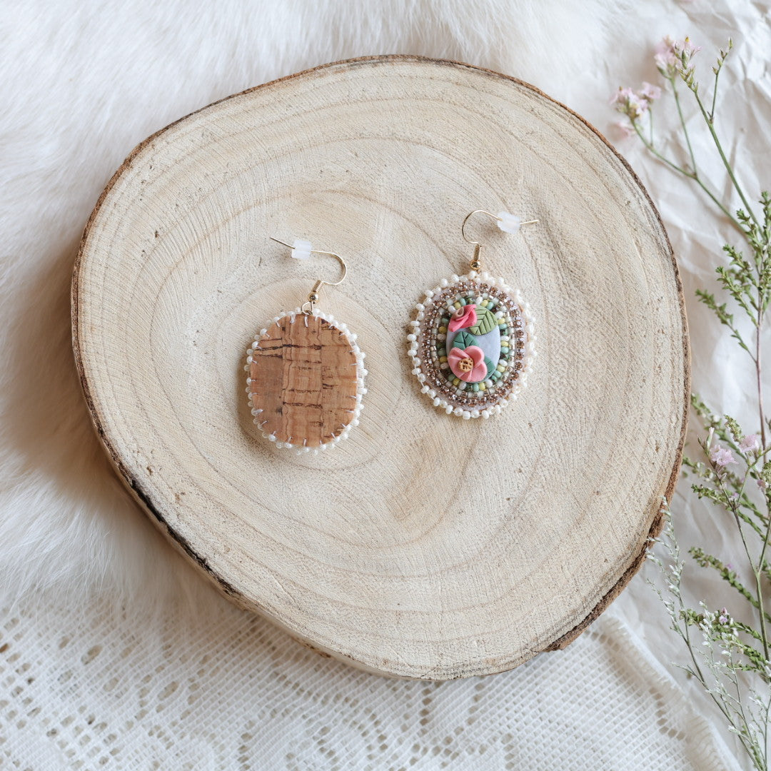Prairie Moon Vintage Inspired Clay Beaded Earrings