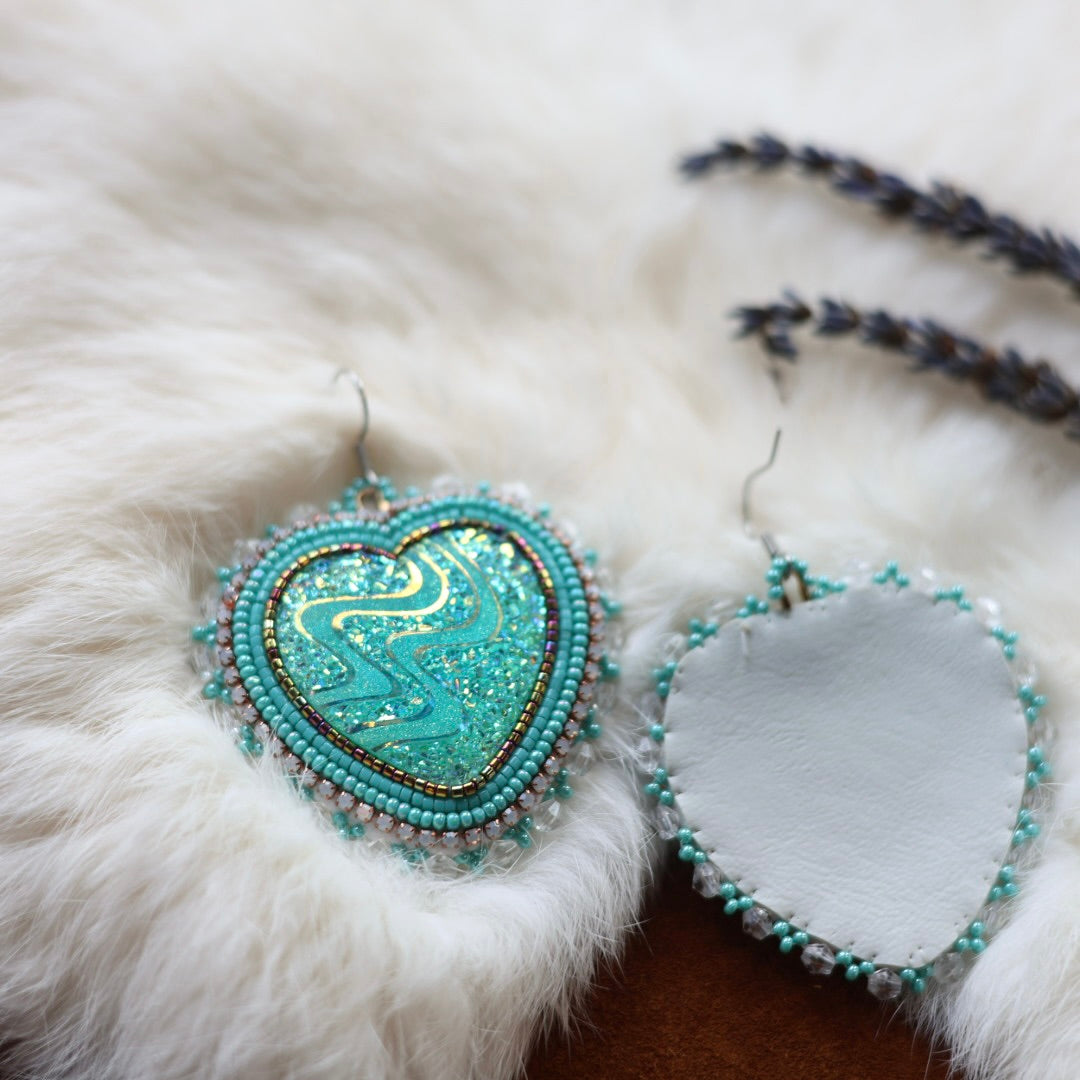 Faye's Beadiful Creations Monochrome Beaded Hearts