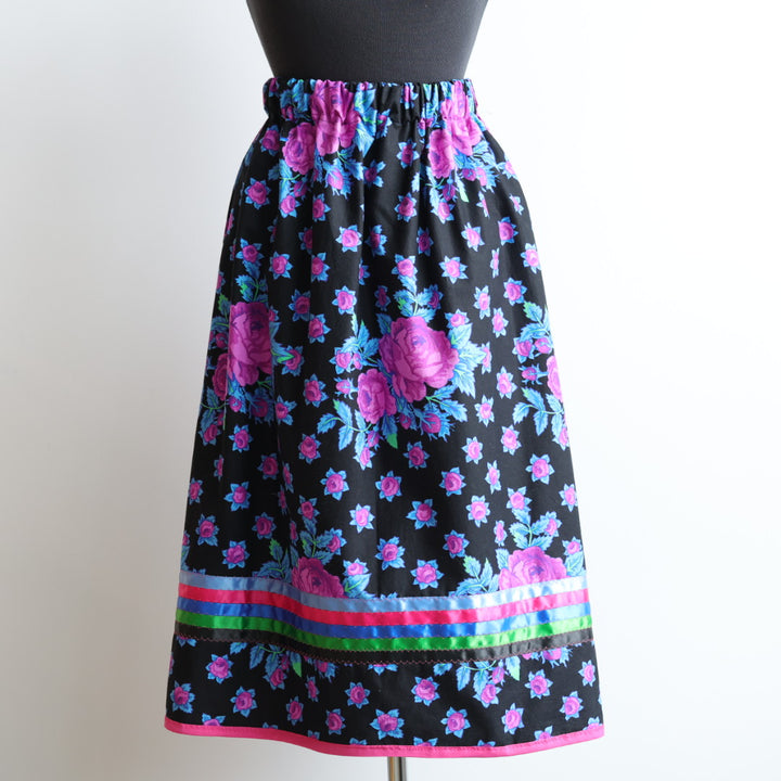 Carol B. Fluorescent Floral Ribbon Skirt