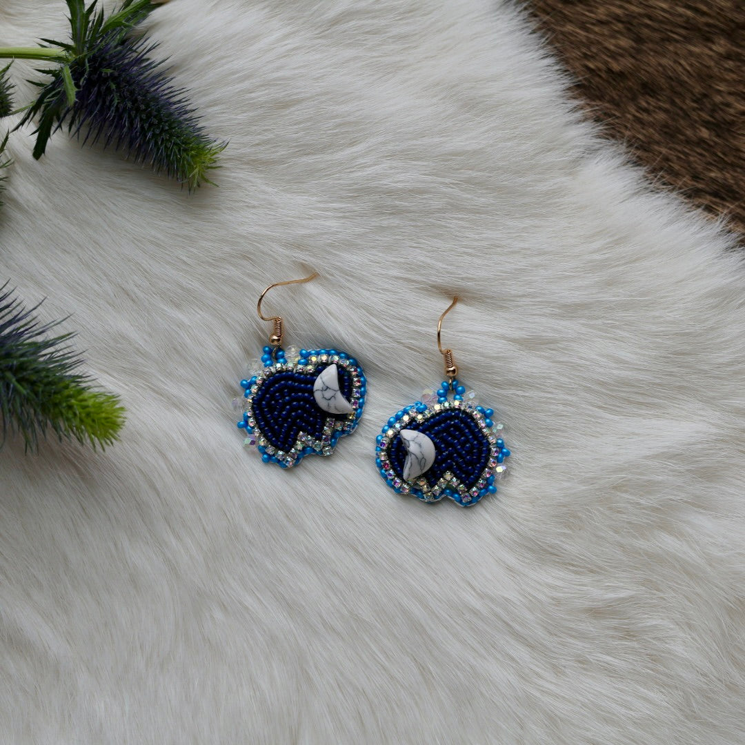 Mercedes G. Mini Bison Beaded Earrings