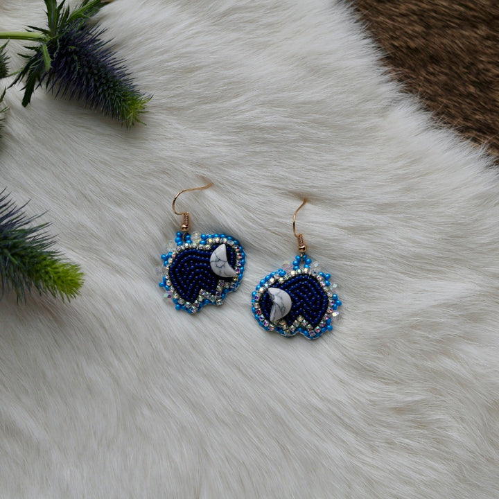 Mercedes G. Mini Bison Beaded Earrings