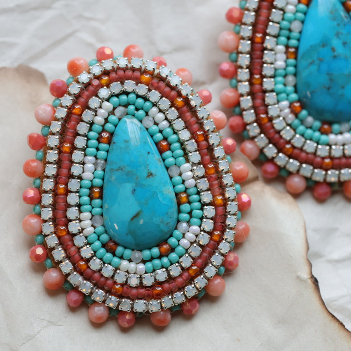 TLee Beads Sleeping Beauty Turquoise Beaded Earring