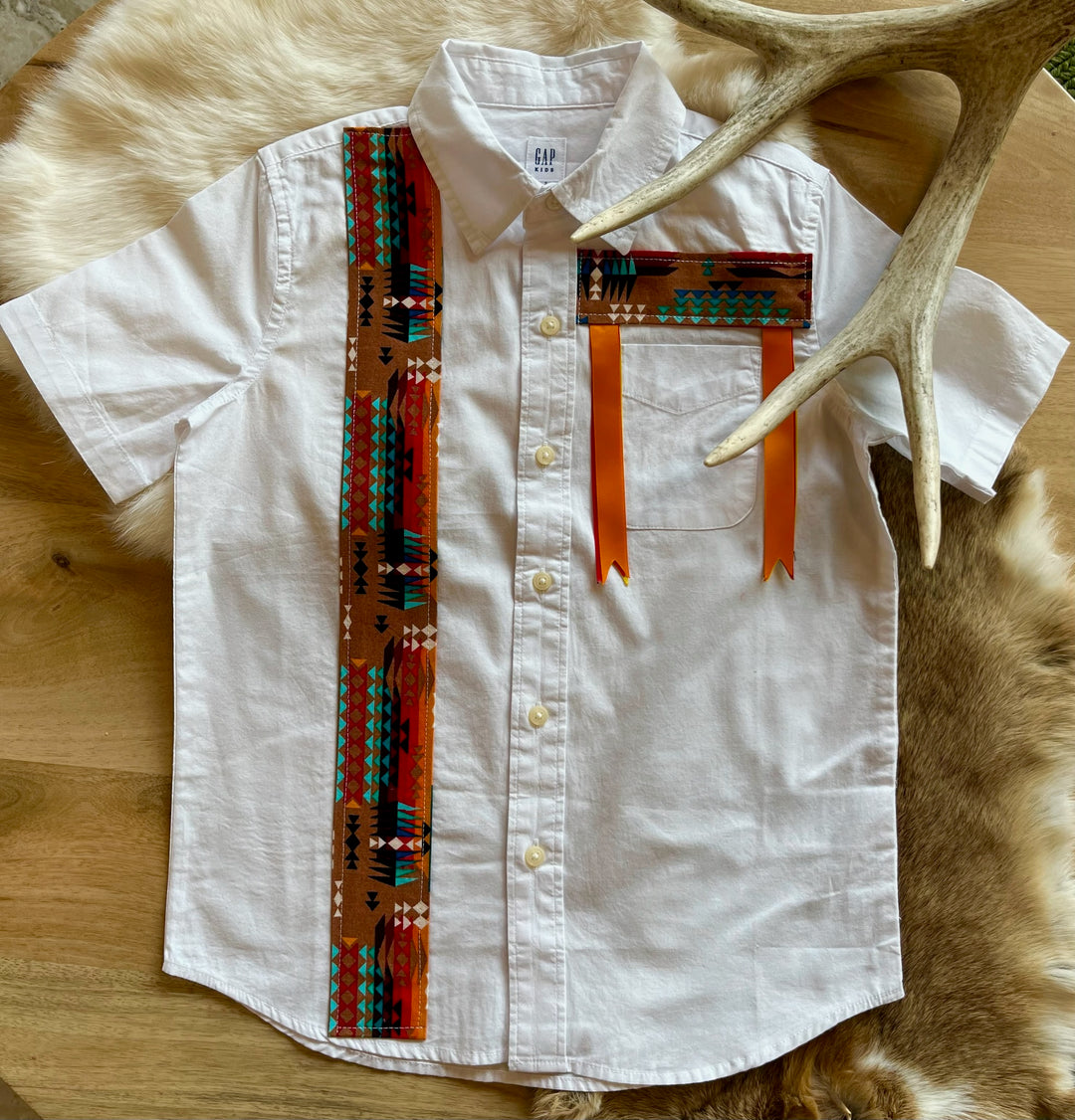 Vi's CREE-ations Geometric Boy's Ribbon Shirt