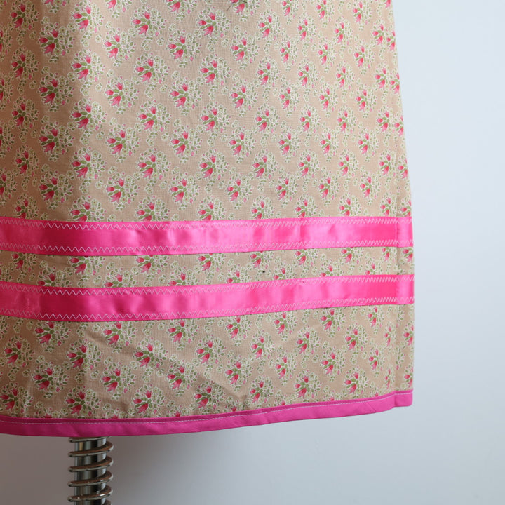 Vi's CREE-ations Tan Floral Ribbon Skirt