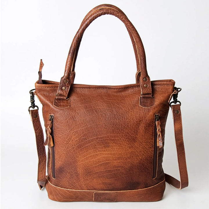 LS Western Leather Woven Tote Bag