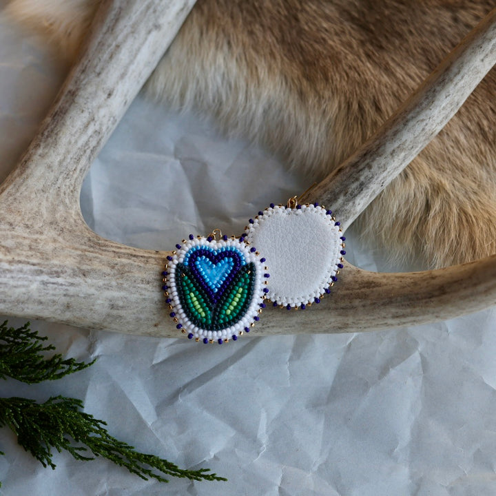 Keegan W. Blooming Heart Beaded Earrings