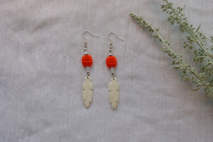 Helen H. Bone Feather Earrings Assorted
