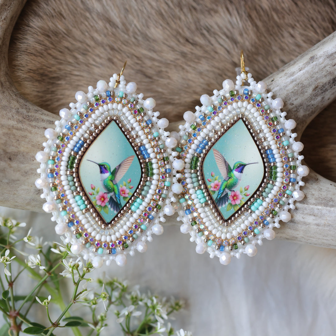 Keegan W. Hummingbird Beaded Earrings