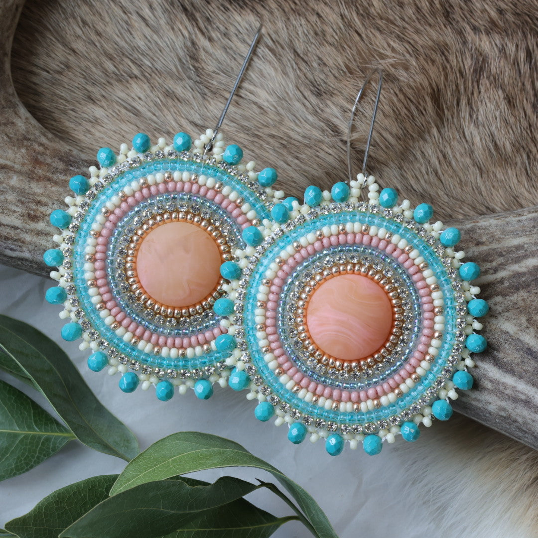 Keegan W. Turquoise Large Round Earrings