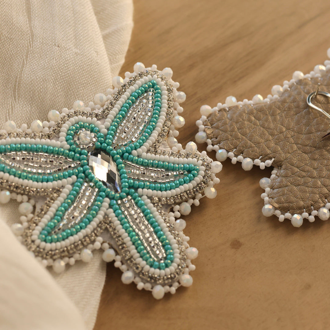 Nikki P. Large Turquoise Dragonfly Earrings