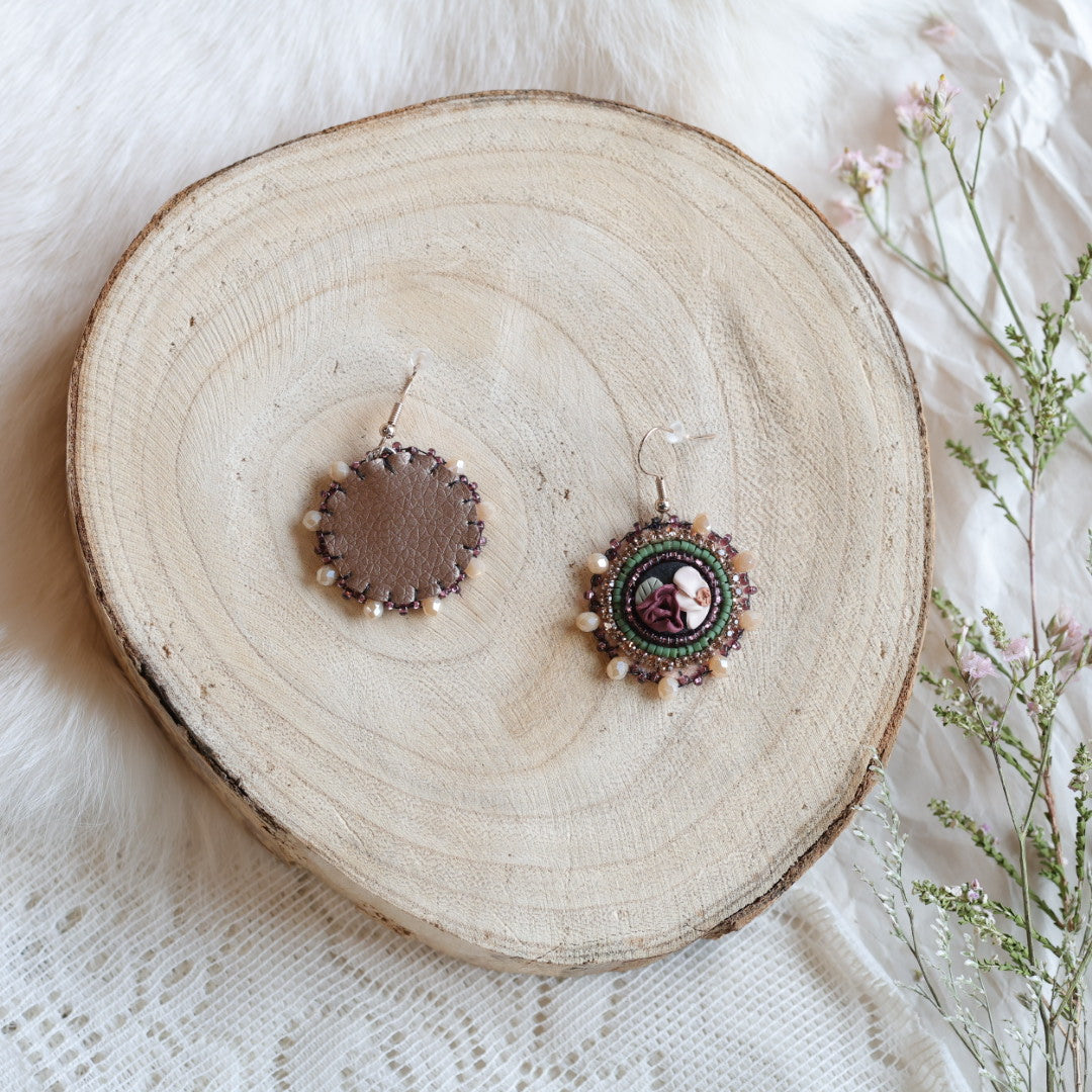 Prairie Moon Bouquet Clay Beaded Earrings