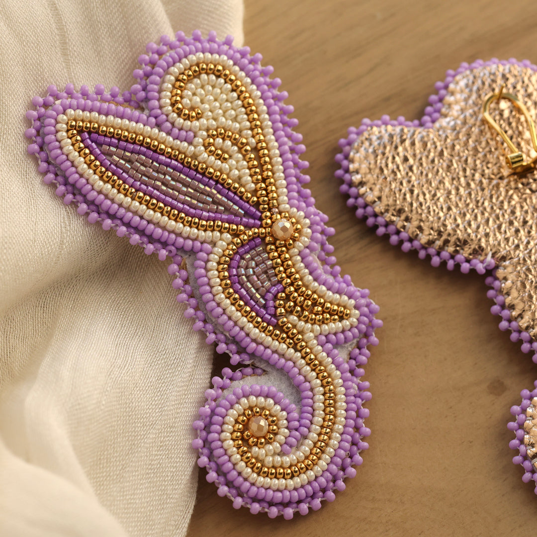 Nikki P. Large Purple Butterfly Earrings