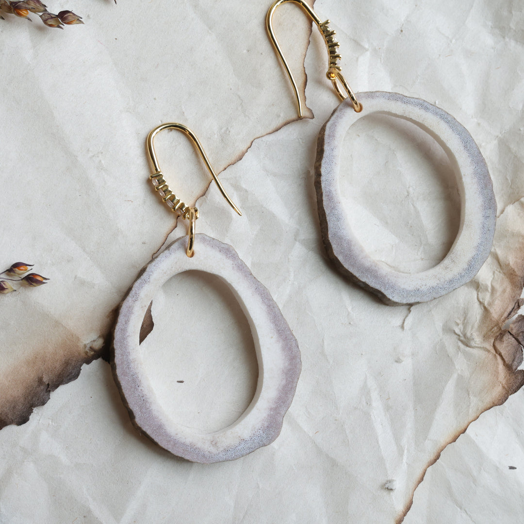 TLee Beads Carved Moose Antler Earrings