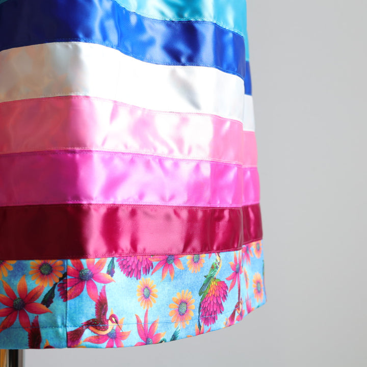 Margaret R. Blue & Pink Ribbon Skirt