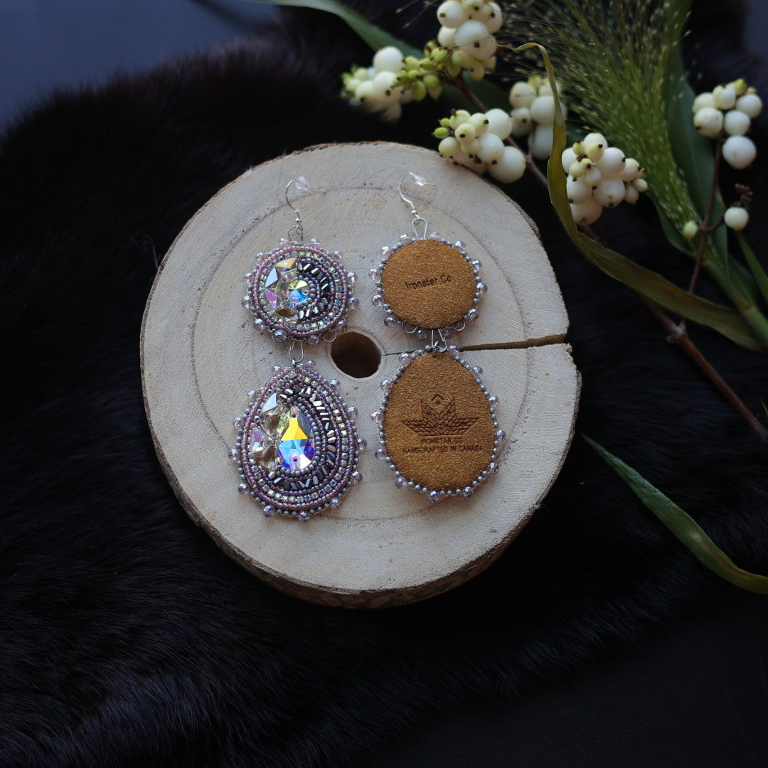 Ironstar Co. Geo Crystal Hook Beaded Earrings