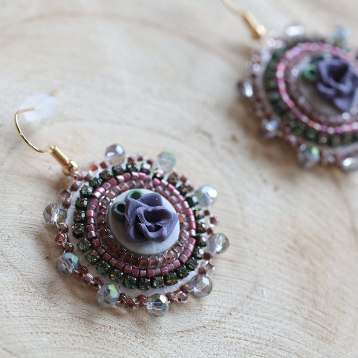 Prairie Moon Succulent Clay Beaded Earrings