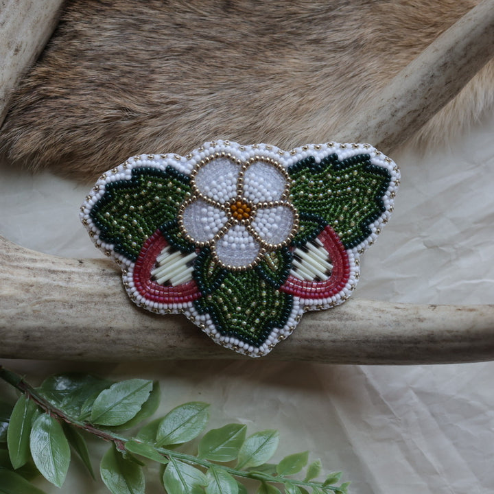 Keegan W. Strawberries &amp; Floral Beaded Hair Clip