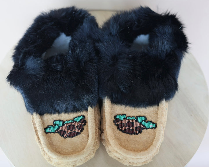 Ironstar Co. Tan Moccasins With Turtle Detail