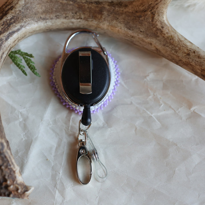 Keegan W. Strawberry Beaded Badge Reels