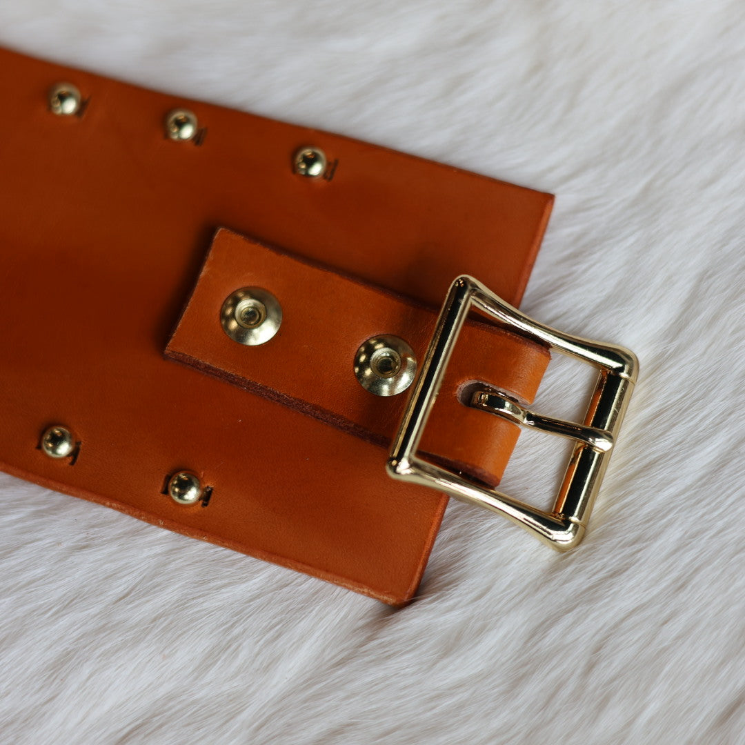 Iskotew Pahkekin Children's 26" Floral Painted Leather Belt