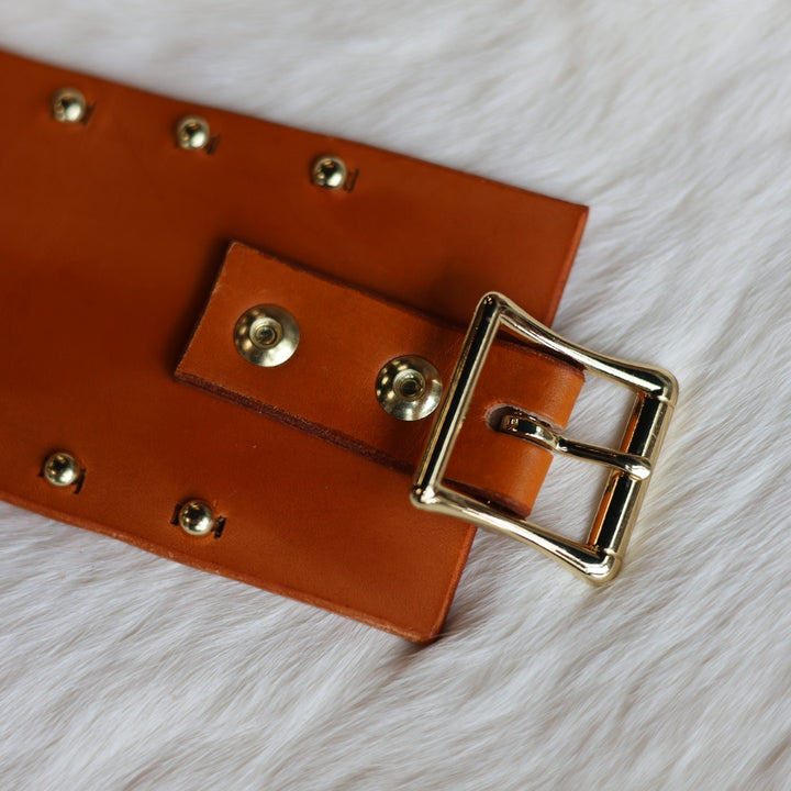 Iskotew Pahkekin Children's 26" Floral Painted Leather Belt