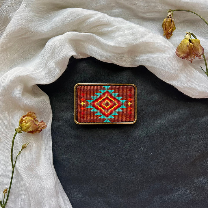 Beth Rose Designs Loomed Turquoise Belt Buckles