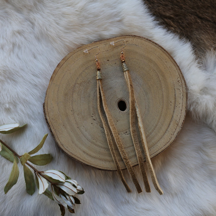 Mercedes G. Moose Hide Tassel Earrings