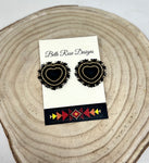 Beth Rose Designs Matte Black Heart Earrings
