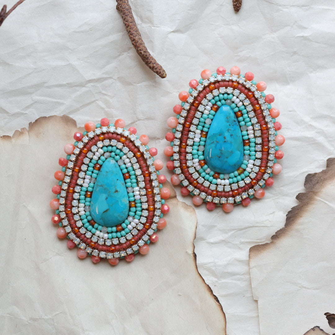 TLee Beads Sleeping Beauty Turquoise Beaded Earring