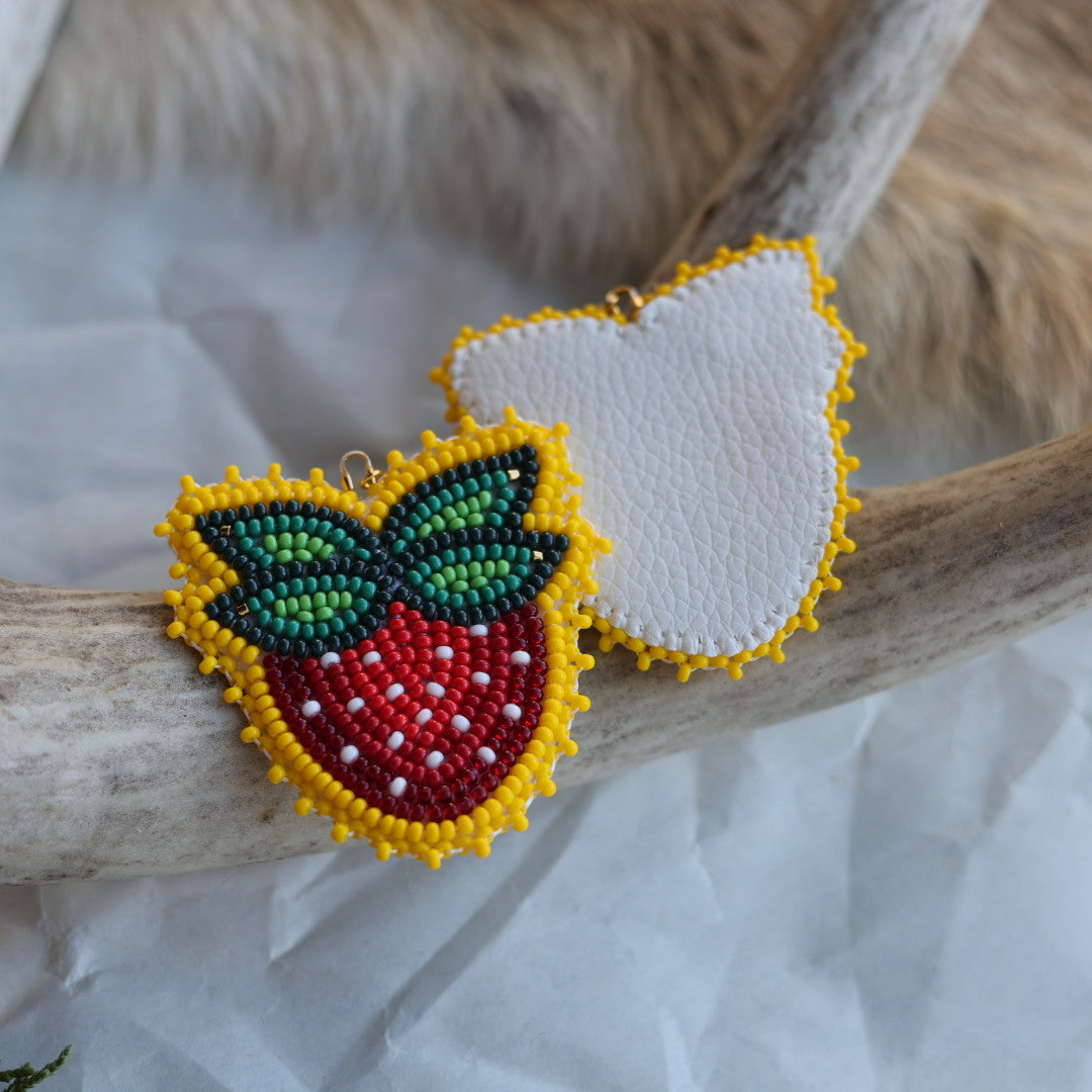 Keegan W. Double Stem Strawberry Beaded Earrings