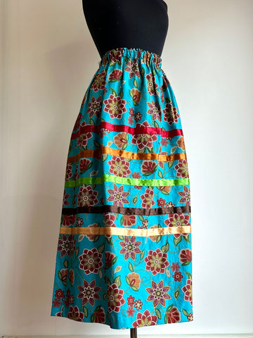 Infinity Inspired Designs Blue Floral Ribbon Skirt