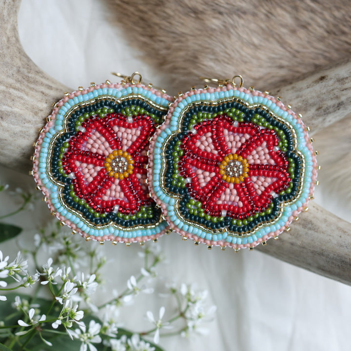 Keegan W. Antique Floral Beaded Earrings