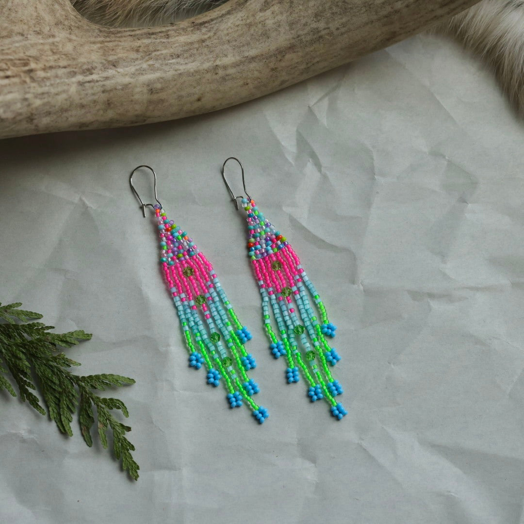 Keegan W. Small Beaded Fringe Earrings