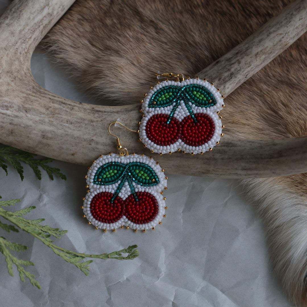 Keegan W. Beaded Cherry Earrings