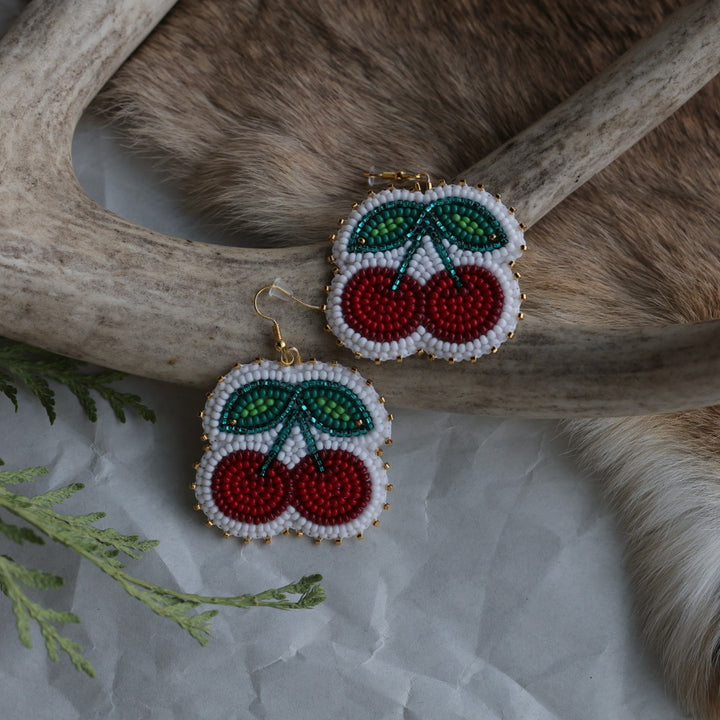 Keegan W. Beaded Cherry Earrings