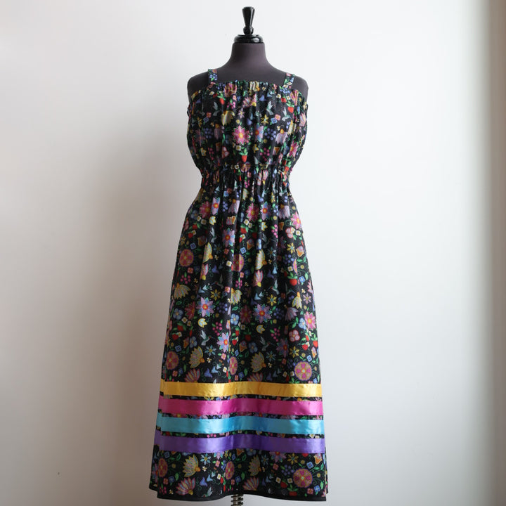 Phoenyx Designs Beaded Hummingbird Garden Ribbon Sundress