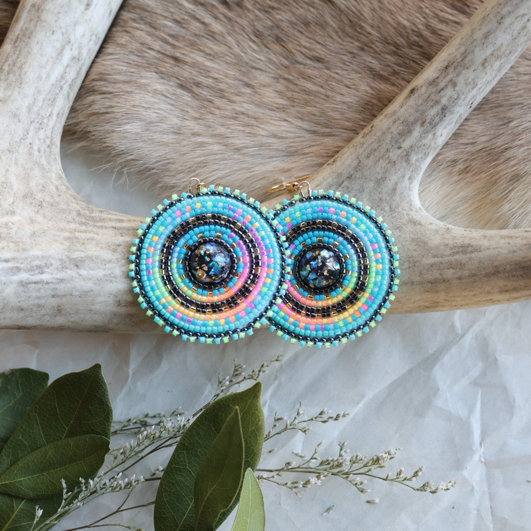 Keegan W. Bright Round Beaded Earrings