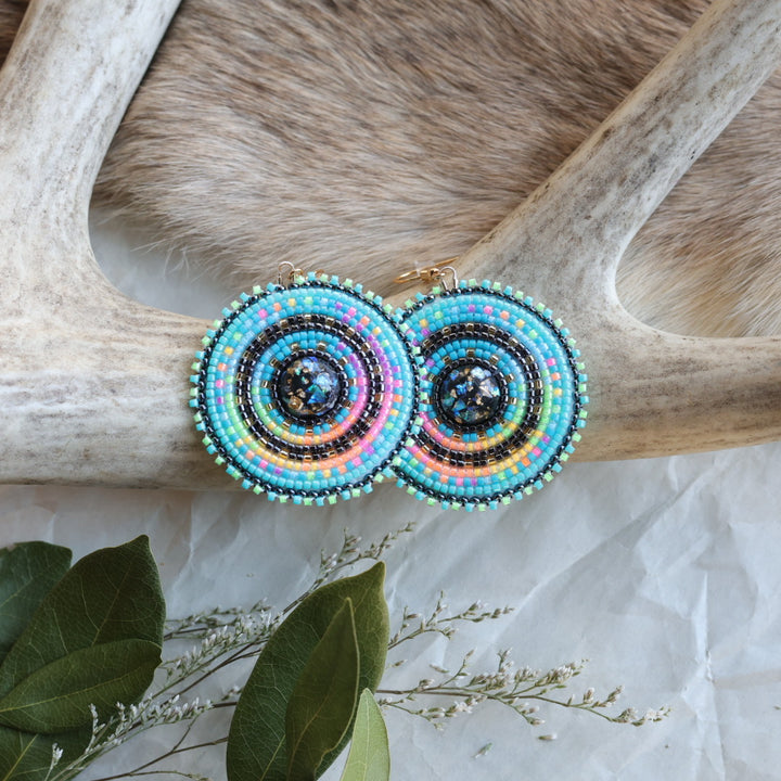 Keegan W. Bright Round Beaded Earrings