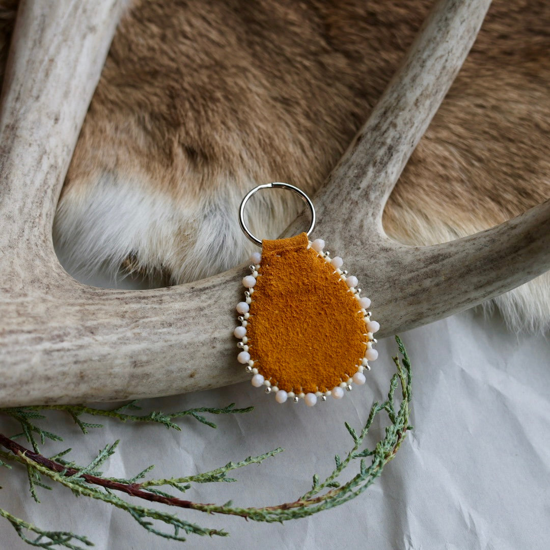 Keegan W. Quill Floral Hide Keychain