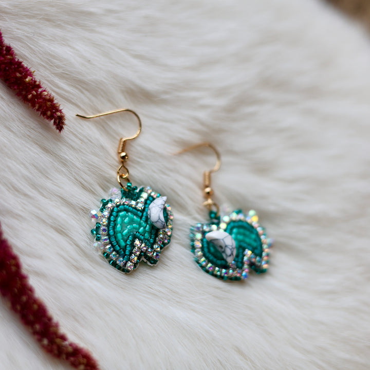 Mercedes G. Mini Bison Beaded Earrings