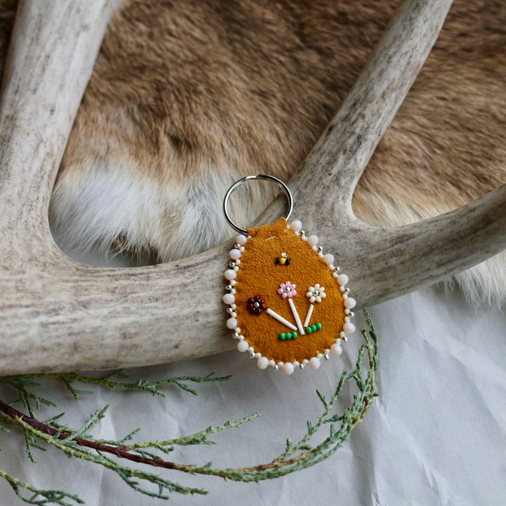 Keegan W. Quill Floral Hide Keychain