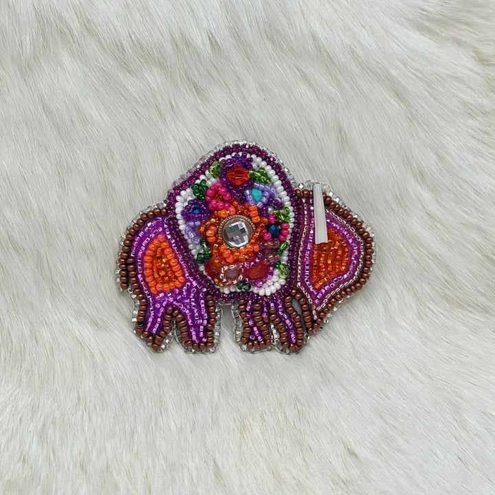 Mercedes G Beaded Buffalo Pin