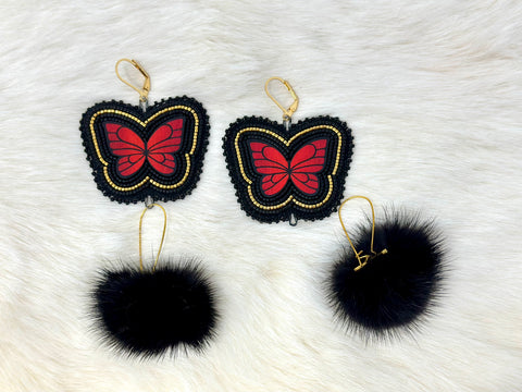 Beth Rose Designs Matte Black Butterfly Earrings