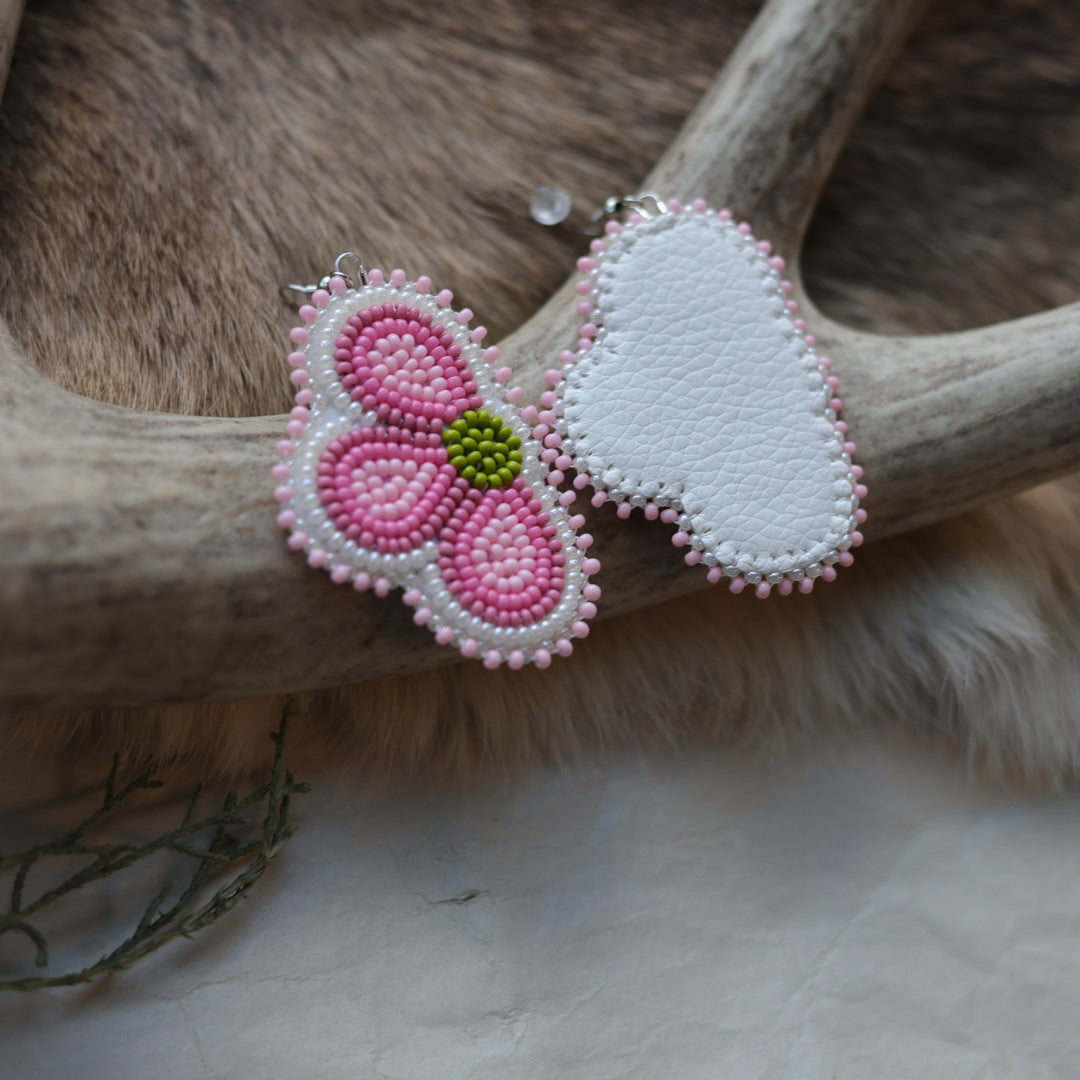 Keegan W. Beaded Small Half Floral Earrings