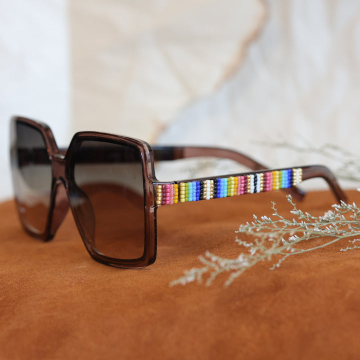 Rebelina Oversized Beaded Sunglasses