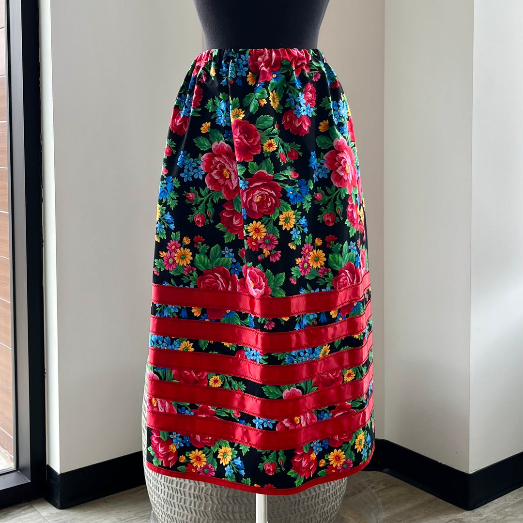 Vi's CREE-ations Kokum Floral Ribbon Skirt