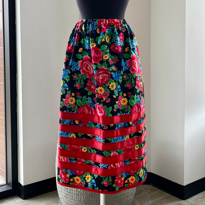 Vi's CREE-ations Kokum Floral Ribbon Skirt