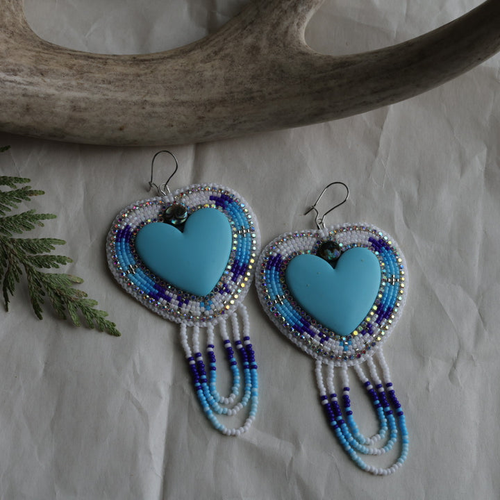 Keegan W. Beaded Heart Earrings