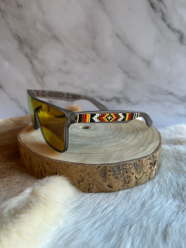 Rebelina Shield Beaded Sunglasses